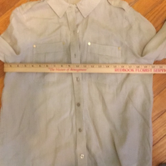 Michael Kors tan linen shirt with pockets - Picture 9 of 10